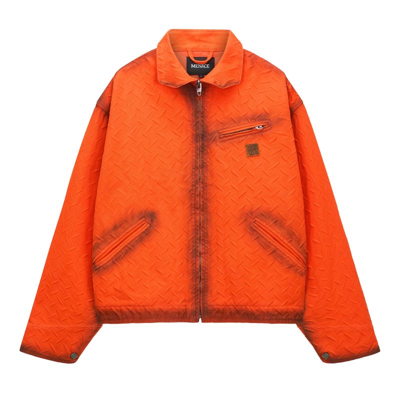 ALL OVERSTEEL DIAMONDEMBOSSEDJACKET ORANGE 1