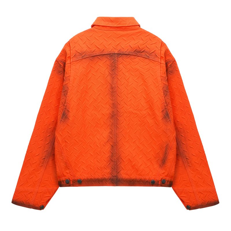 ALL OVERSTEEL DIAMONDEMBOSSEDJACKET ORANGE 2