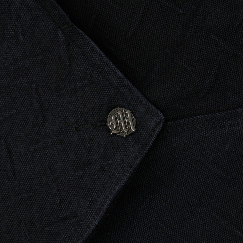 ALL OVER EMBOSSED CANVAS WORK JACKET BLACK 4