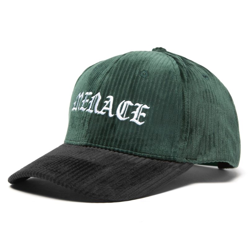 Black and Green Menace Cord Hat 1