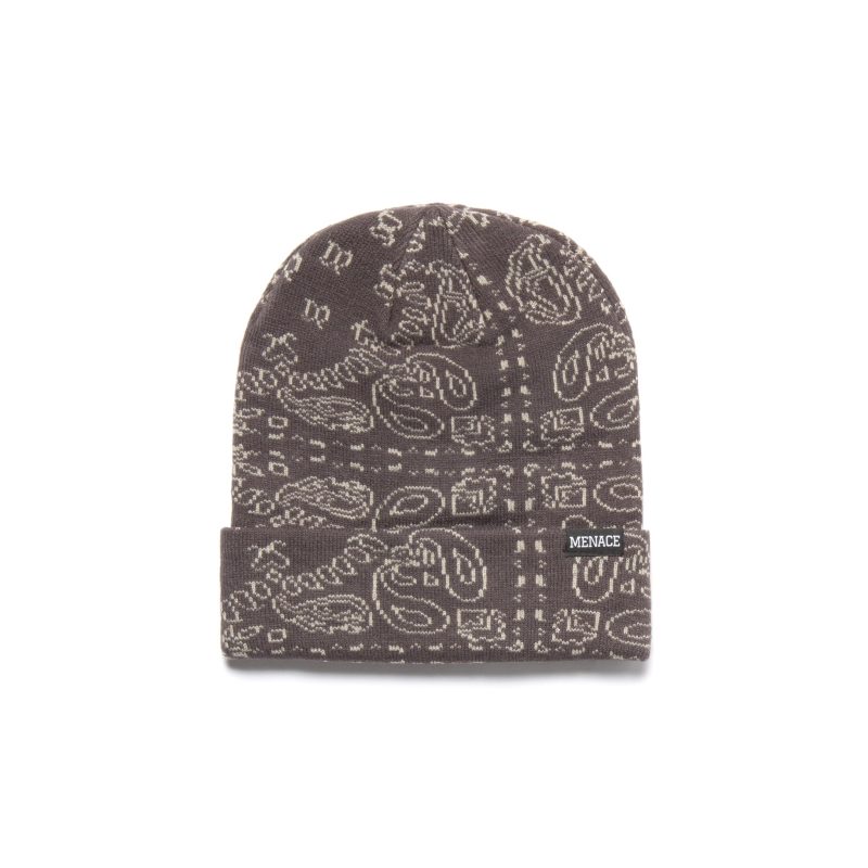 Brown Paisley Beanie 1