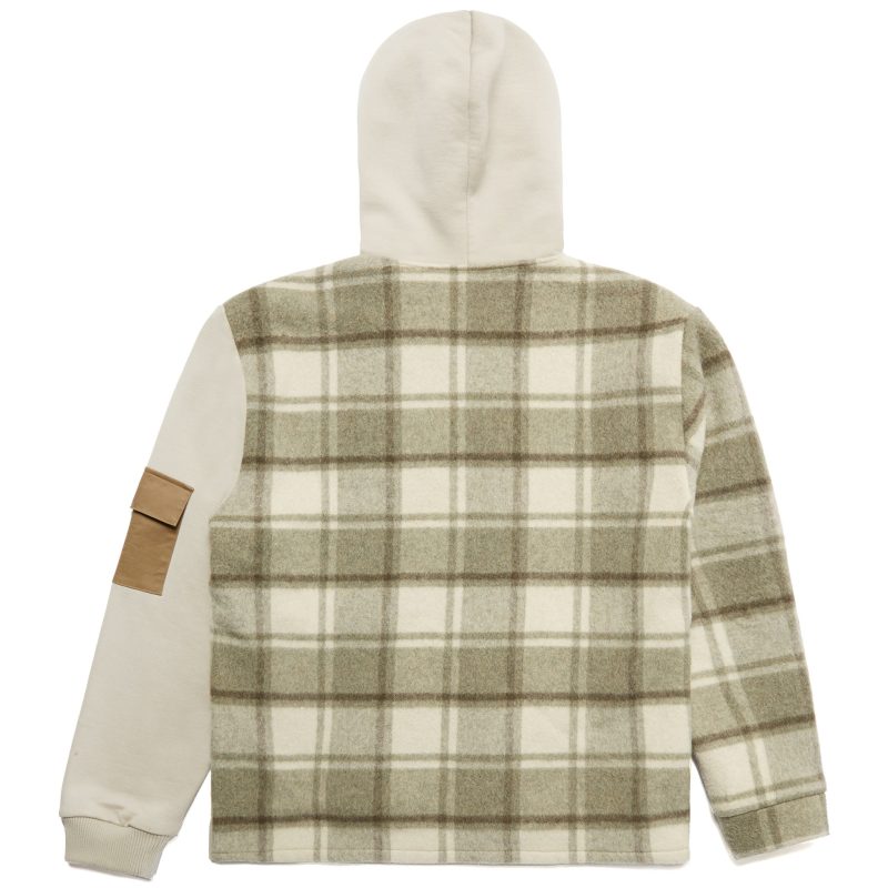 Cream Menace Half Flannel Hoodie 2 1