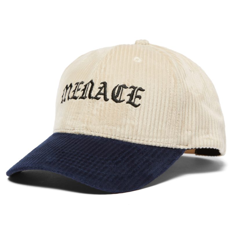 Cream Navy Menace Cord Hat 1