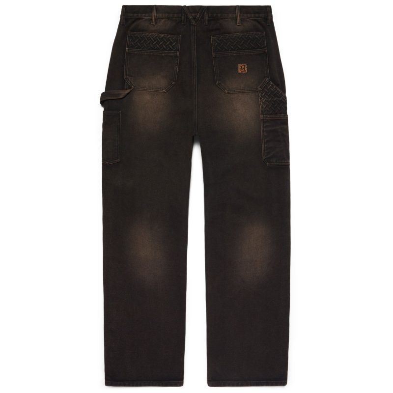 Dark Wash Steel Emboss Canvas Pants 2copy