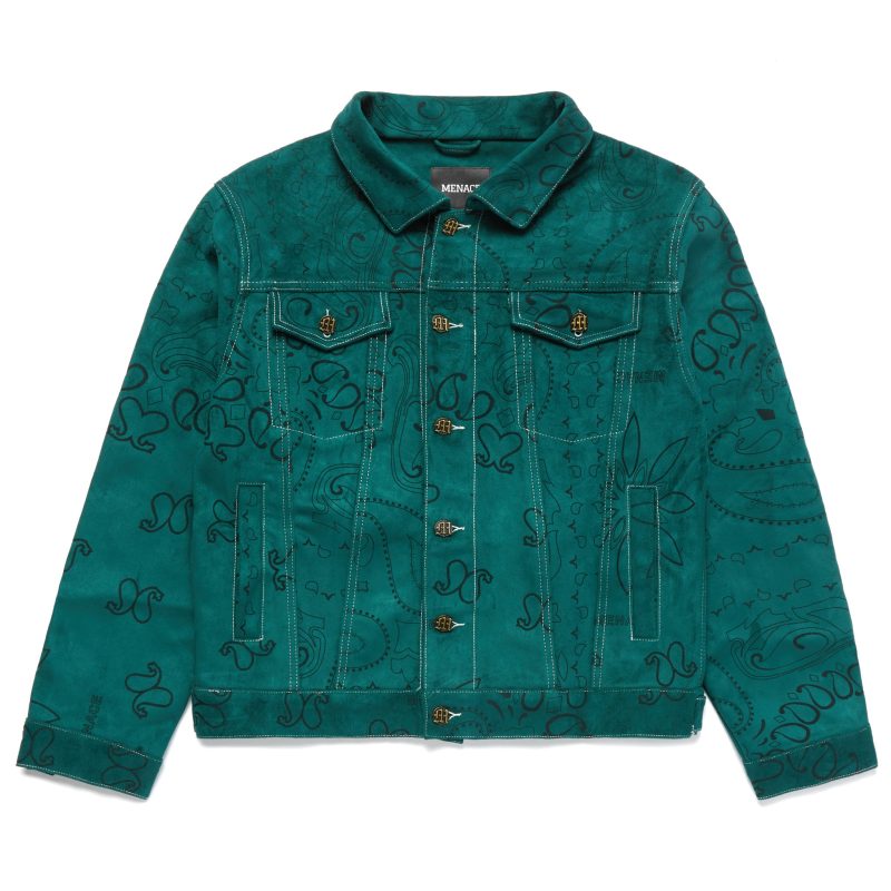 Green Paisley Suede Jacket 1