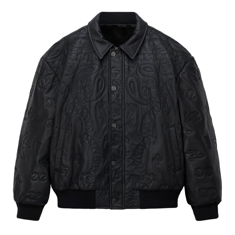 LEATHEREMBROIDERYJACKET BLACK 1copy