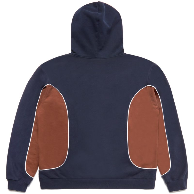 Navy and Brown Menace Hoodie 2back 1