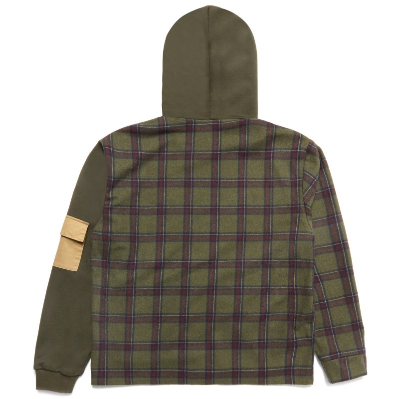 Olive Menace Half Flannel Hoodie 2