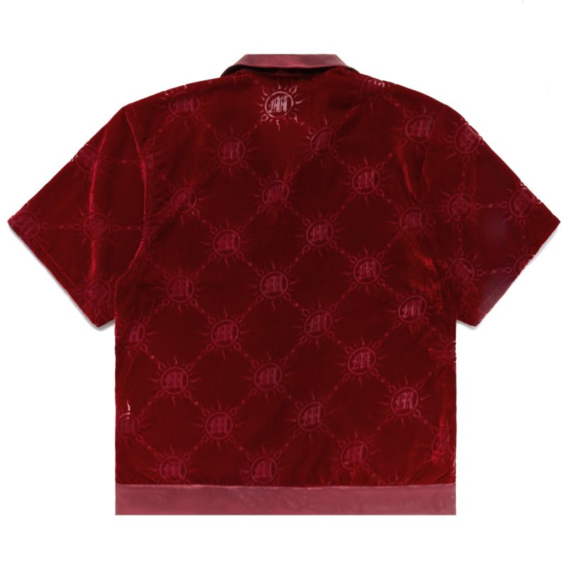 Red Velour Button Up Shirt v2