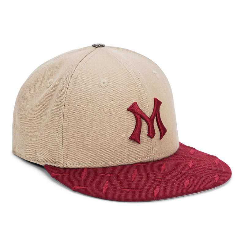 STEELEMBOSSEDFITTEDHAT TAN RED 2